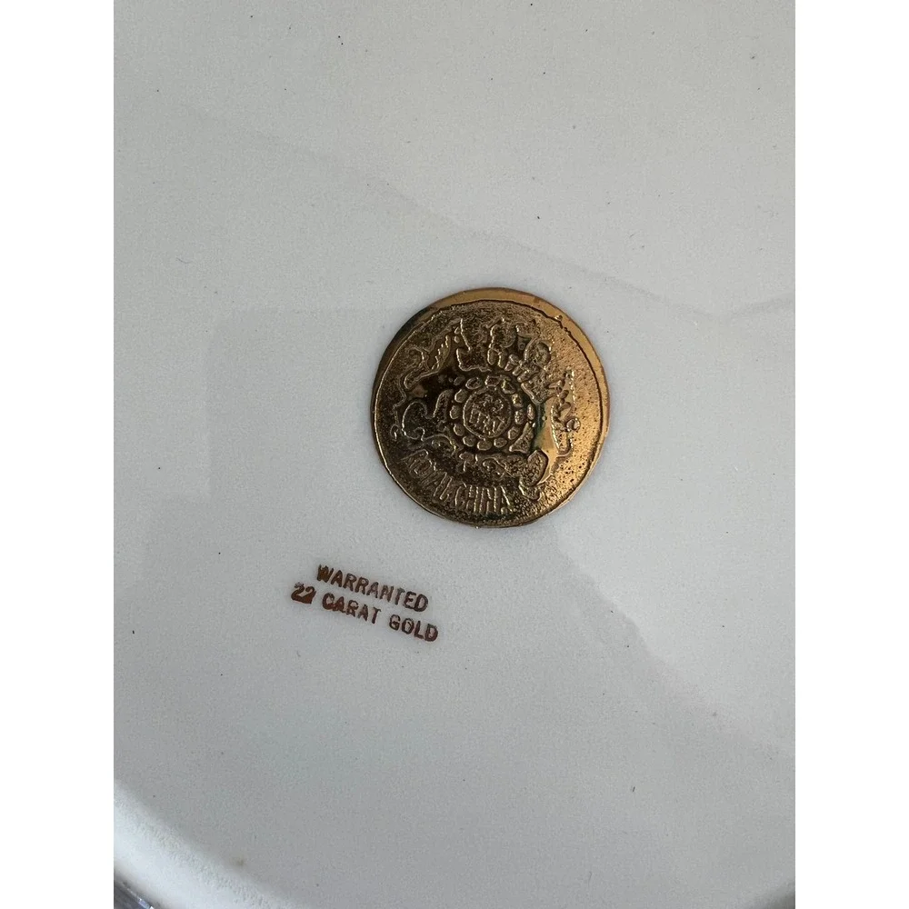 Vintage Royal China 22k Gold Filigree Angelica Kauffman Plates Set of 3 10 1/4